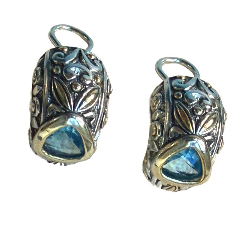 Michael Morrison MX Signature Collection Blue Glass Earrings - Picture 5 of 8